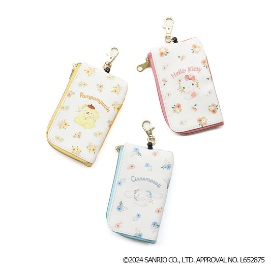 リール付きパスケース キティ シナモロール ポムポムプリン 全3種