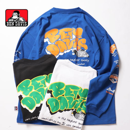 BEN DAVIS(ベンデイビス)】 SPRAY GORILLA L/S TEE mens