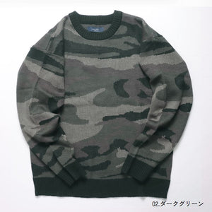 カモフラ柄 ルーズ シルエット ニット mens