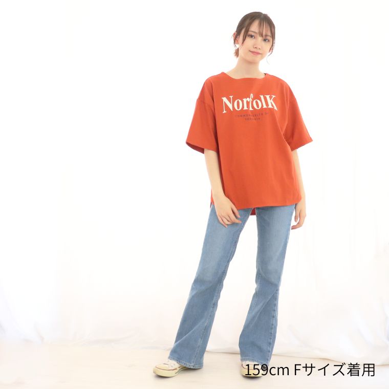 le colis シルキードライ 裾 マル ロゴ Tシャツ レディース