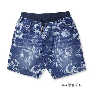 ストレッチデニム総柄抜染PTショートパンツ MENS