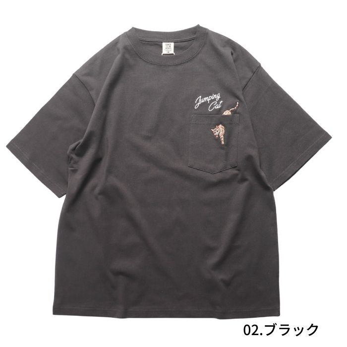 20-60代からのファッション通販  猫 刺繍 半袖 Tシャツ mens – システム14 トップス
