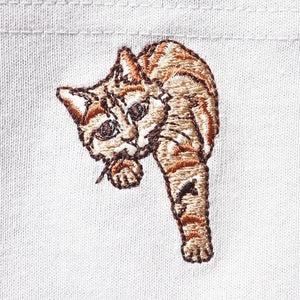 猫 刺繍 半袖 Tシャツ mens