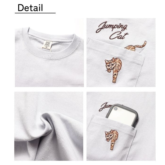 猫 刺繍 半袖 Tシャツ mens – システム14