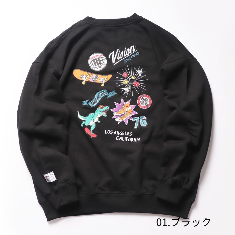 VISION STREET WEAR マルチイラスト トレーナー mens